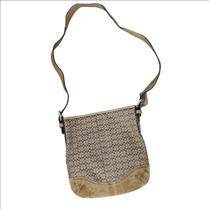 Coach Autre Marque Signature Monogram Brown Beige Leather Shoulder Bag F10944